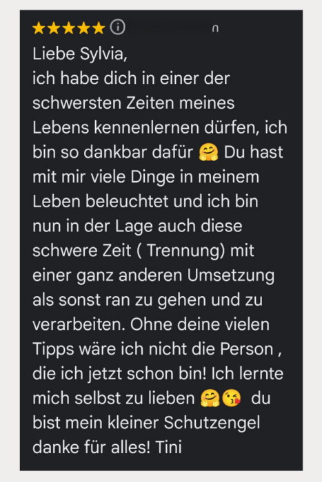 Testimonial auf der über mich Seite