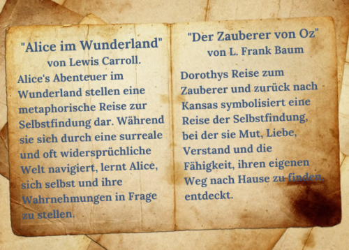 Selbstfindung Lesetipps: "Alice im Wunderland" von Lewis Carroll und "Der Zauberer von Oz" von L. Frank Baum