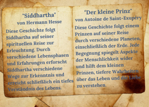 Selbstfindung Lesetipps: "Siddhartha" - von Hermann Hesse und "Der kleine Prinz" Antoine de Saint-Exupéry
